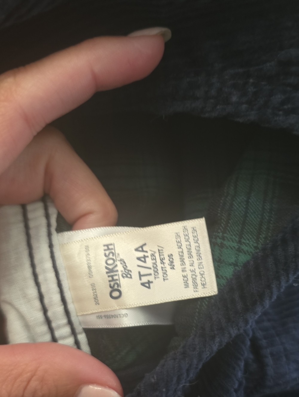 Boys Oshkosh Cord/lined Overalls. 4t. Used. - Picture 2 of 4